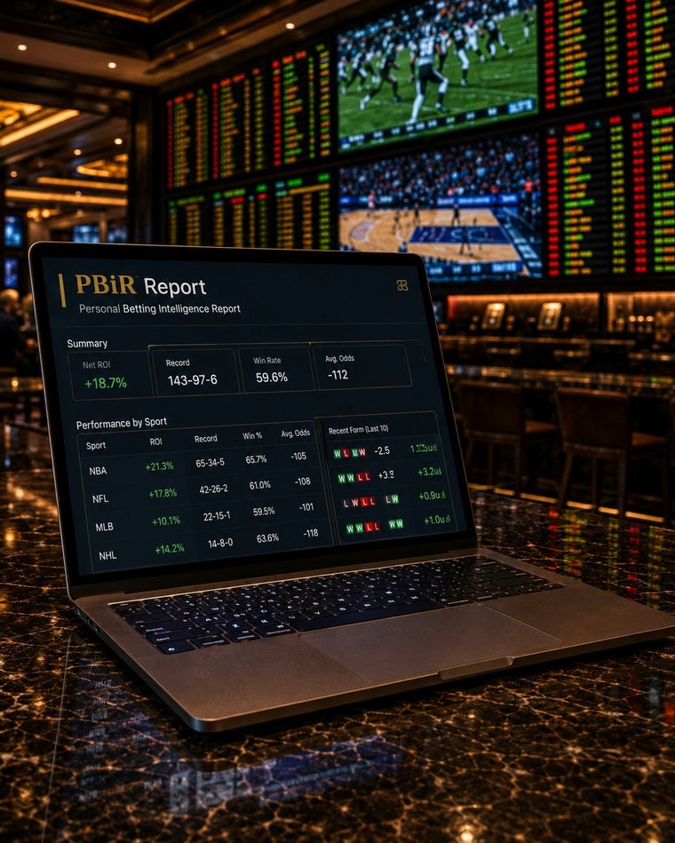 The Personal Betting Intelligence Report on screen